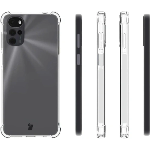 Etui + 2x szkło na ekran + obiektyw Bizon Case Clear Pack do Moto G22 przezroczyste