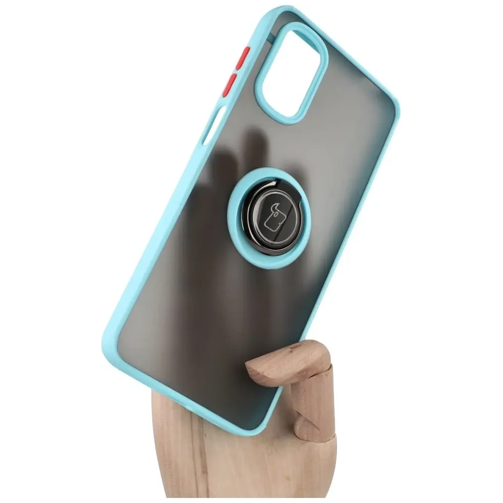 Wholesale Bizon Case Hybrid Ring Motorola Moto G22 / E32 / E32s smoky with a light blue frame - BIZ525 - {ean13} - Hurt