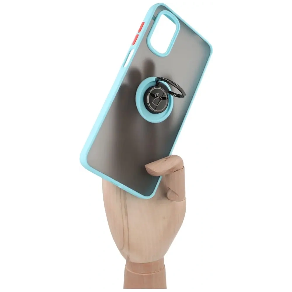 Wholesale Bizon Case Hybrid Ring Motorola Moto G22 / E32 / E32s smoky with a light blue frame - BIZ525 - {ean13} - Hurt