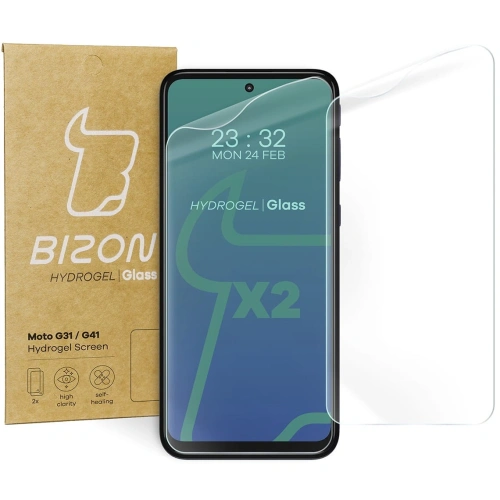 Folia hydrożelowa na ekran Bizon Glass Hydrogel Moto G31 / G41 [2 PACK]