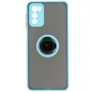 Hurtownia GSM - Etui s úchytem na prst Bizon Case Hybrid Ring pro Motorola Moto G42 kouřové s jasně modrým rámečkem - BIZ532 - {ean13} - Hurt