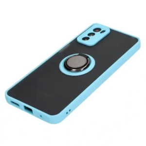 Hurtownia GSM - Etui s úchytem na prst Bizon Case Hybrid Ring pro Motorola Moto G42 kouřové s jasně modrým rámečkem - BIZ532 - {ean13} - Hurt
