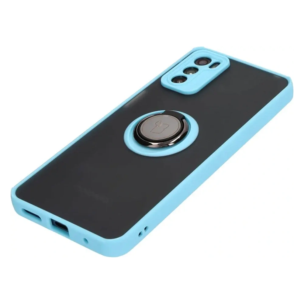 Wholesale Bizon Case Hybrid Ring Motorola Moto G42  smoky with a light blue frame - BIZ532 - {ean13} - Hurt