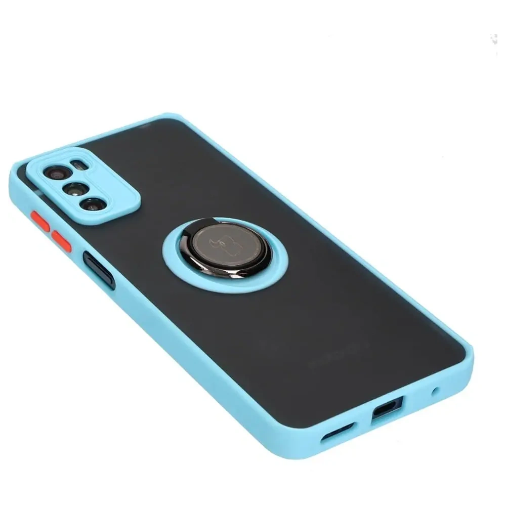 Wholesale Bizon Case Hybrid Ring Motorola Moto G42  smoky with a light blue frame - BIZ532 - {ean13} - Hurt