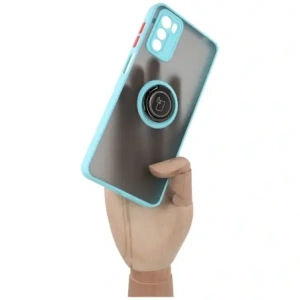Hurtownia GSM - Etui s úchytem na prst Bizon Case Hybrid Ring pro Motorola Moto G42 kouřové s jasně modrým rámečkem - BIZ532 - {ean13} - Hurt
