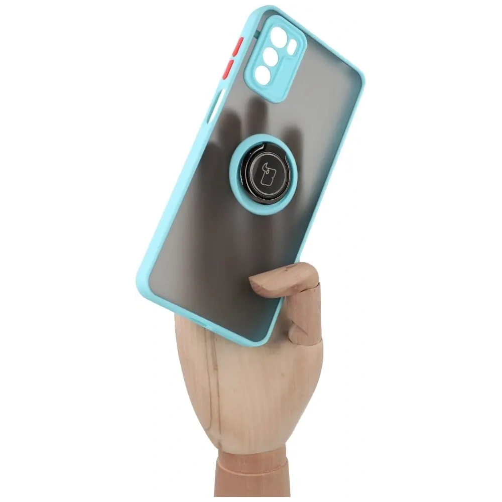 Wholesale Bizon Case Hybrid Ring Motorola Moto G42  smoky with a light blue frame - BIZ532 - {ean13} - Hurt