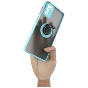 Hurtownia GSM - Etui s úchytem na prst Bizon Case Hybrid Ring pro Motorola Moto G42 kouřové s jasně modrým rámečkem - BIZ532 - {ean13} - Hurt