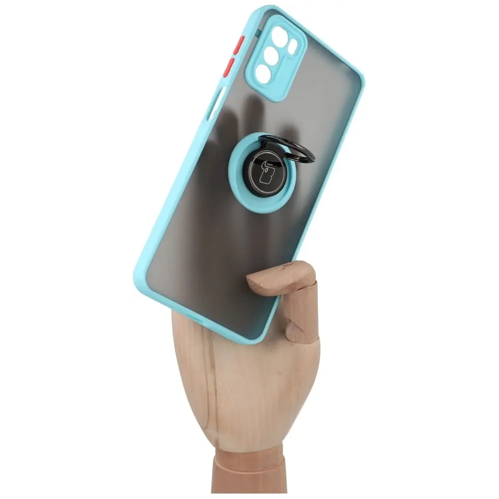 Wholesale Bizon Case Hybrid Ring Motorola Moto G42  smoky with a light blue frame - BIZ532 - {ean13} - Hurt