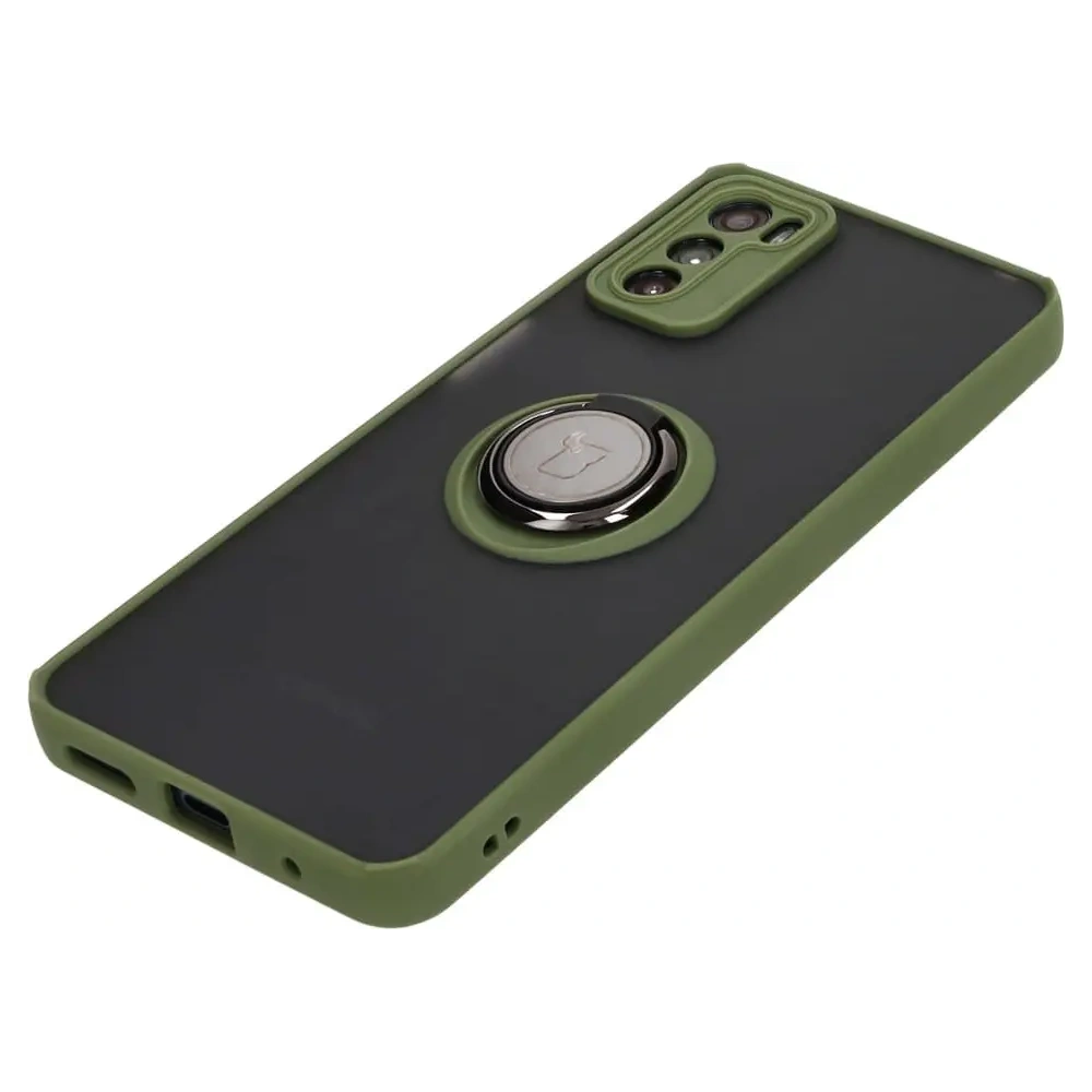 Hurtownia GSM - Etui z uchwytem na palec Bizon Case Hybrid Ring do Motorola Moto G42  przydymione z zieloną ramką - BIZ533 - {ean13} - Hurt