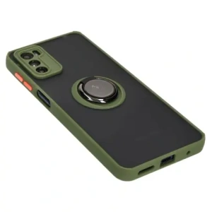 Hurtownia GSM - Etui s úchytem na prst Bizon Case Hybrid Ring pro Motorola Moto G42 kouřové se zeleným rámečkem - BIZ533 - {ean13} - Hurt