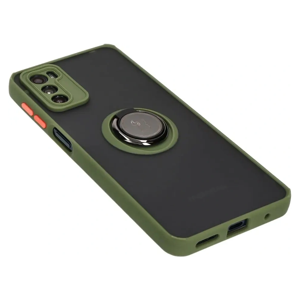 Hurtownia GSM - Bizon Case Hybrid Ring Motorola Moto G42 rauchig mit einem grünen Rahmen - BIZ533 - {ean13} - Hurt