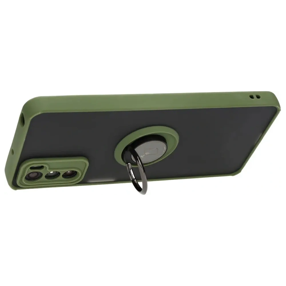 Hurtownia GSM - Bizon Case Hybrid Ring Motorola Moto G42 rauchig mit einem grünen Rahmen - BIZ533 - {ean13} - Hurt