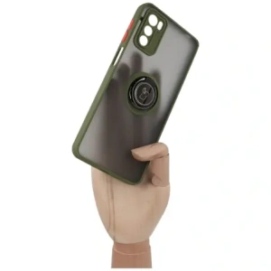 Hurtownia GSM - Bizon Case Hybrid Ring Motorola Moto G42 smoky cu un cadru verde - BIZ533 - {ean13} - Hurt