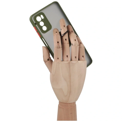 Etui z uchwytem na palec Bizon Case Hybrid Ring do Motorola Moto G42  przydymione z zieloną ramką