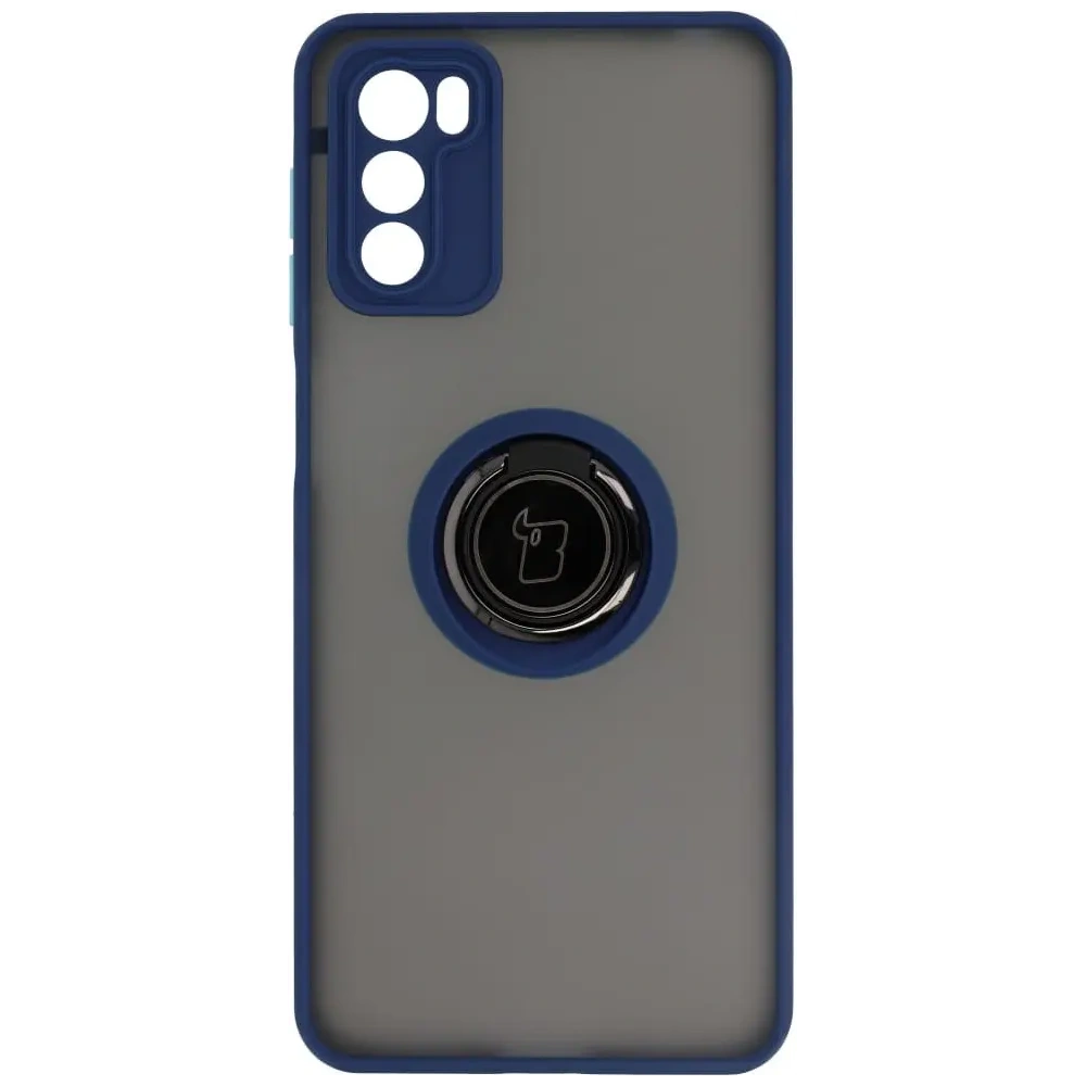 Hurtownia GSM - Etui z uchwytem na palec Bizon Case Hybrid Ring do Motorola Moto G42  przydymione z granatową ramką - BIZ534 - {ean13} - Hurt