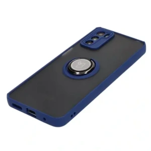 Hurtownia GSM - Etui s úchytem na prst Bizon Case Hybrid Ring pro Motorola Moto G42 kouřové s modrým rámečkem - BIZ534 - {ean13} - Hurt