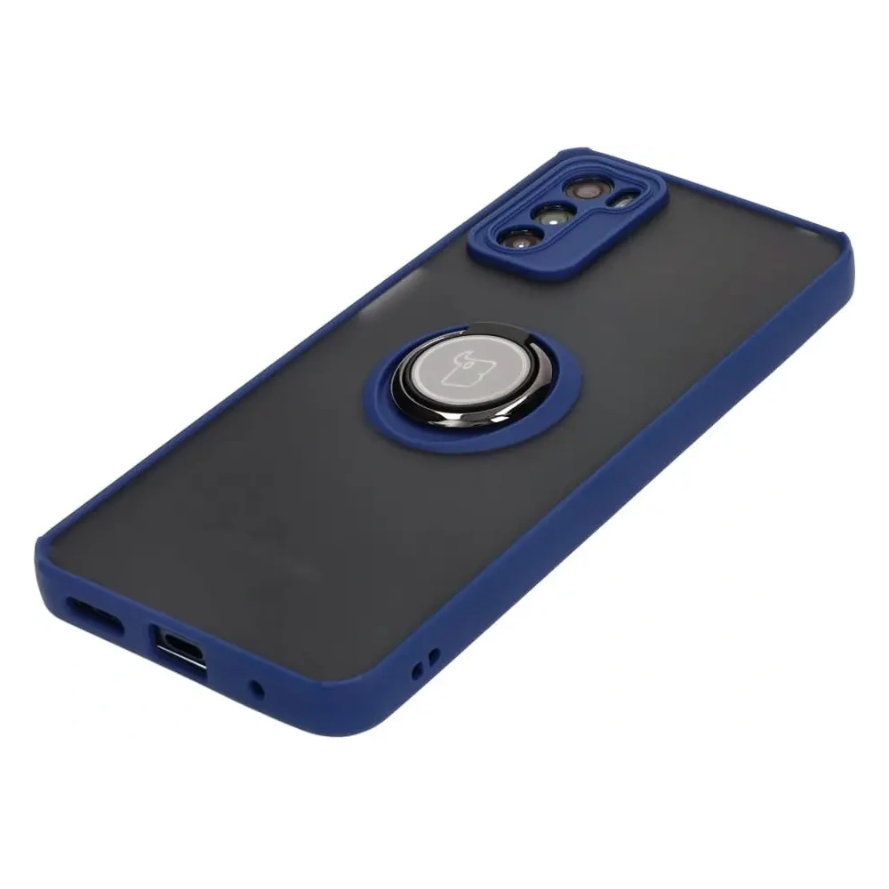 Hurtownia GSM - Etui z uchwytem na palec Bizon Case Hybrid Ring do Motorola Moto G42  przydymione z granatową ramką - BIZ534 - {ean13} - Hurt