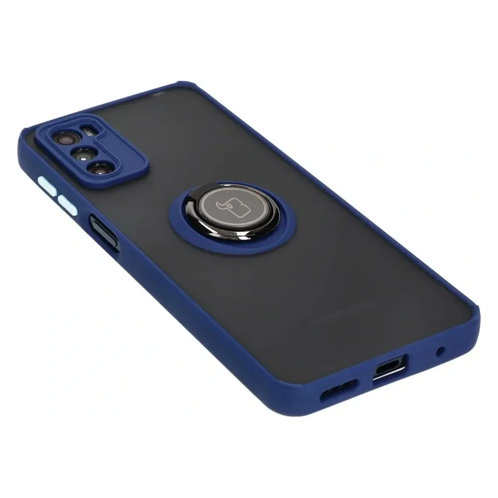 Hurtownia GSM - Etui z uchwytem na palec Bizon Case Hybrid Ring do Motorola Moto G42  przydymione z granatową ramką - BIZ534 - {ean13} - Hurt