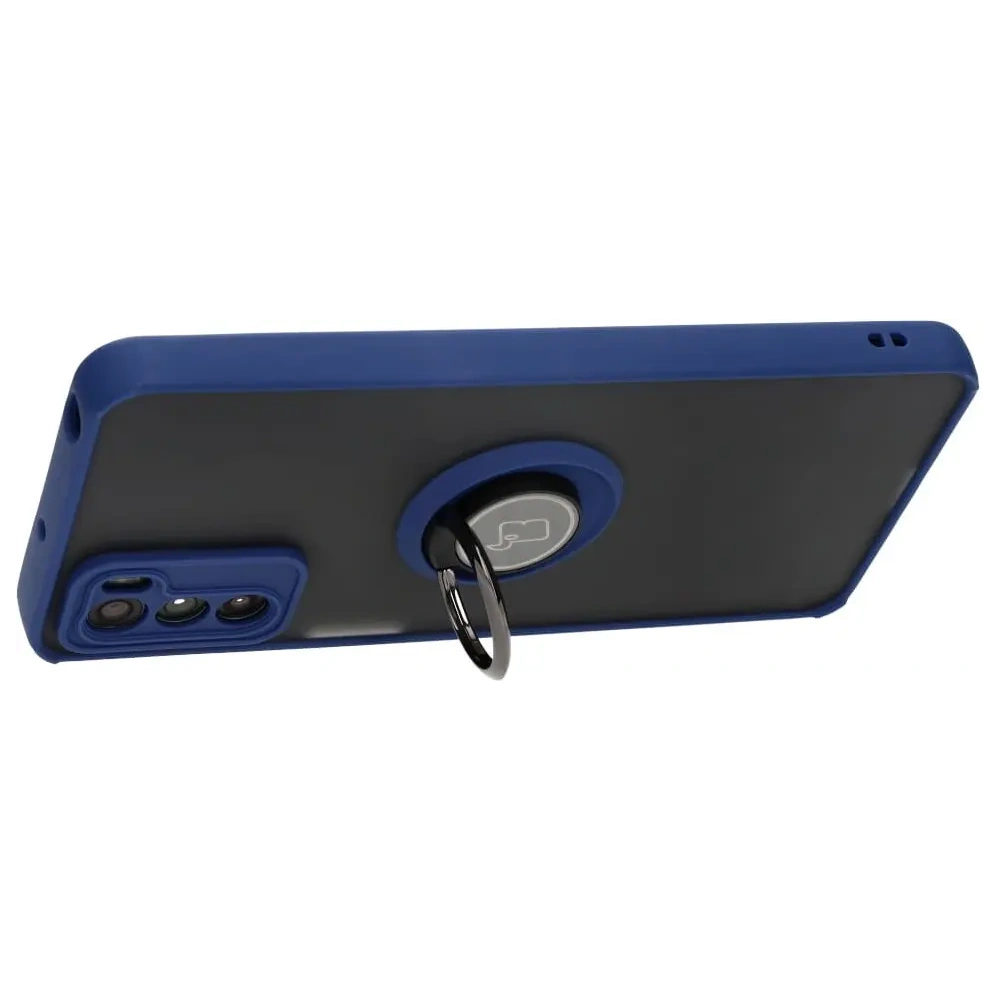 Hurtownia GSM - Etui z uchwytem na palec Bizon Case Hybrid Ring do Motorola Moto G42  przydymione z granatową ramką - BIZ534 - {ean13} - Hurt