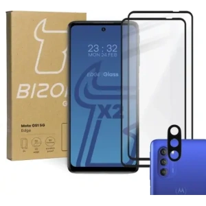 Hurtownia GSM - Szkło hartowane Bizon Glass Edge - [2 PACK] + ochrona na obiektyw Moto G51 5G - BIZ535 - {ean13} - Hurt