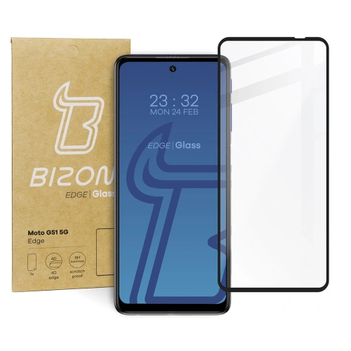 Szkło hartowane Bizon Glass Edge do Moto G51 5G czarne