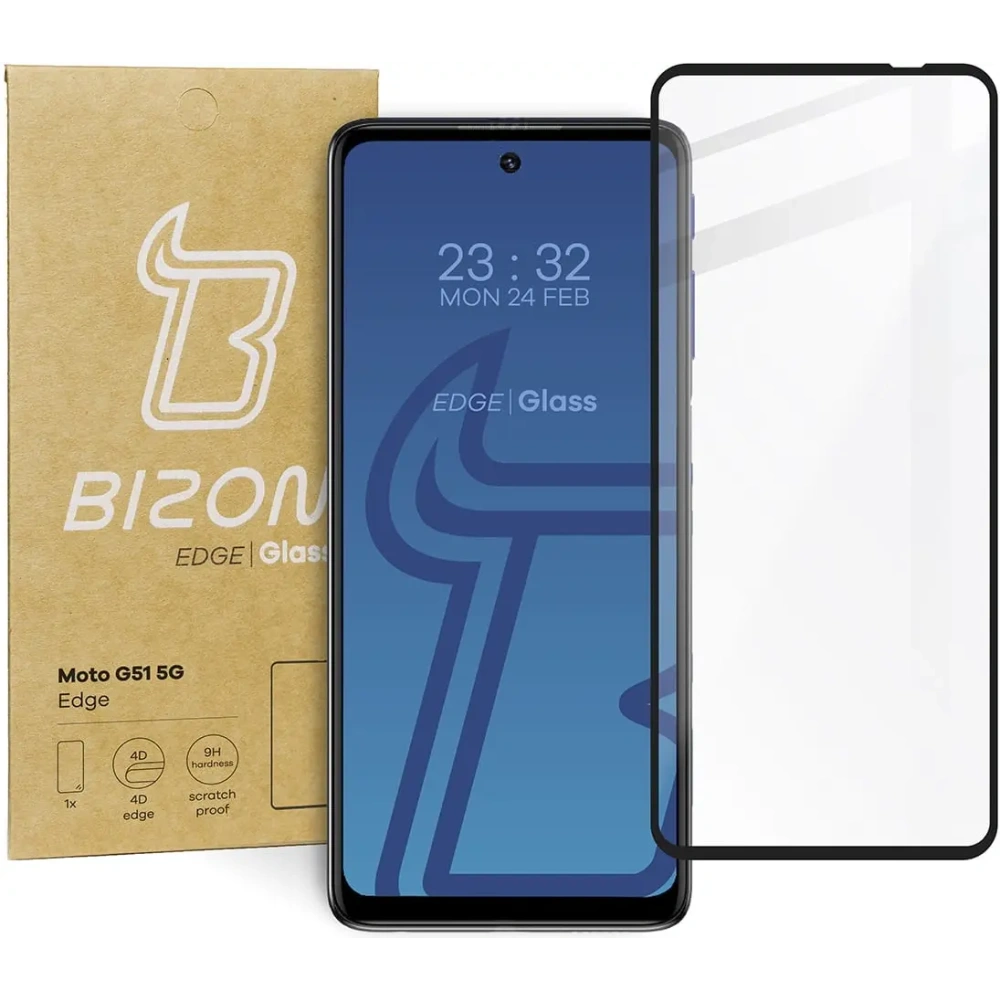 Hurtownia GSM - Bizon Glass Edge Moto G51 5G schwarz - BIZ538 - {ean13} - Hurt