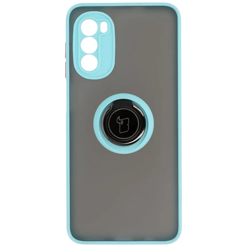 Hurtownia GSM - Bizon Case Hybrid Ring Motorola Moto G52 / G82 rauchig mit einem hellblauen Rahmen - BIZ540 - {ean13} - Hurt