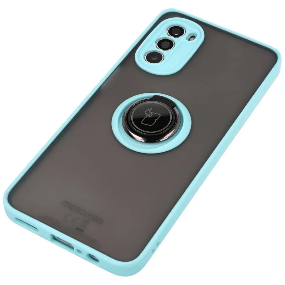 Hurtownia GSM - Bizon Case Hybrid Ring Motorola Moto G52 / G82 rauchig mit einem hellblauen Rahmen - BIZ540 - {ean13} - Hurt