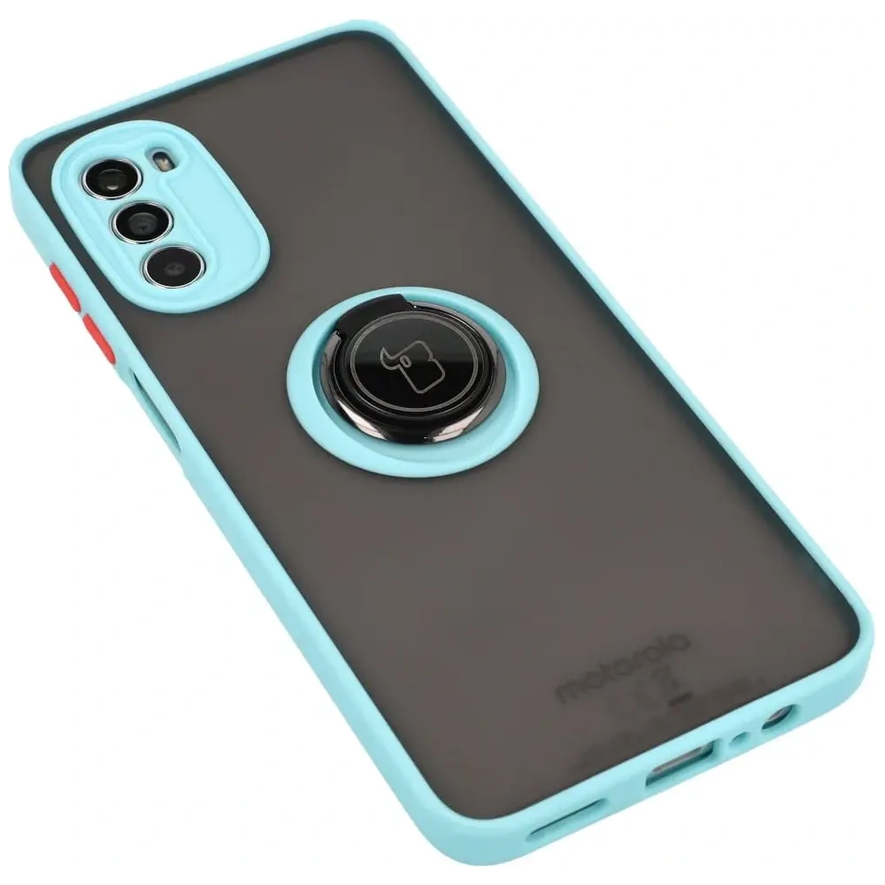 Hurtownia GSM - Bizon Case Hybrid Ring Motorola Moto G52 / G82 rauchig mit einem hellblauen Rahmen - BIZ540 - {ean13} - Hurt