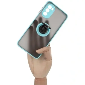 Wholesale Bizon Case Hybrid Ring Motorola Moto G52 / G82 smoky with a light blue frame - BIZ540 - {ean13} - Hurt