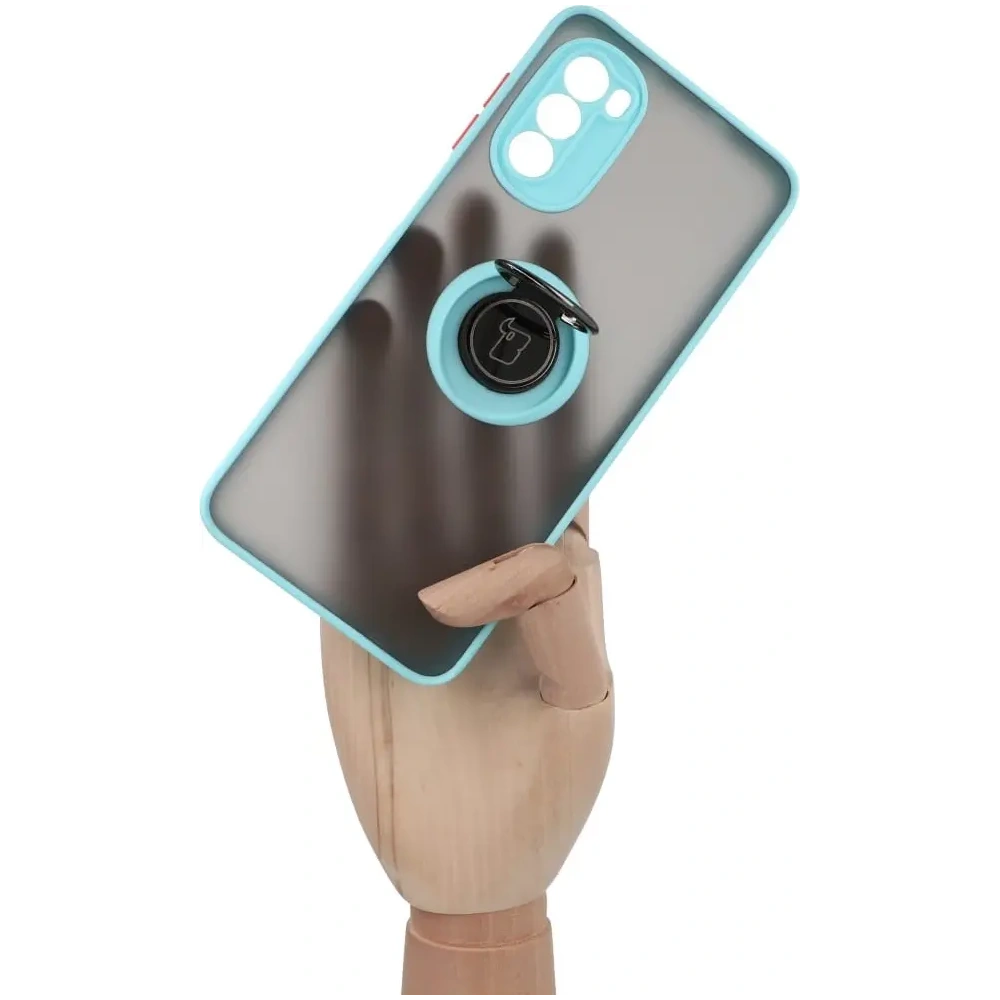 Hurtownia GSM - Bizon Case Hybrid Ring Motorola Moto G52 / G82 rauchig mit einem hellblauen Rahmen - BIZ540 - {ean13} - Hurt
