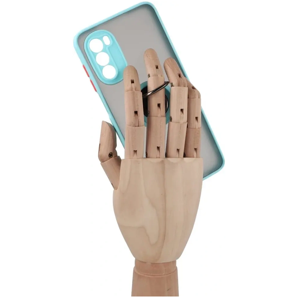 Hurtownia GSM - Etui s úchopem na prst Bizon Case Hybrid Ring pro Motorola Moto G52 / G82 kouřové s jasně modrým rámečkem - BIZ540 - {ean13} - Hurt