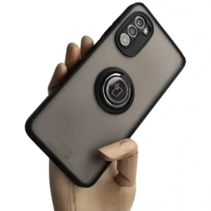 Hurtownia GSM - Bizon Case Hybrid Ring Motorola Moto G52 / G82 fumuriu cu un cadru negru - BIZ541 - {ean13} - Hurt