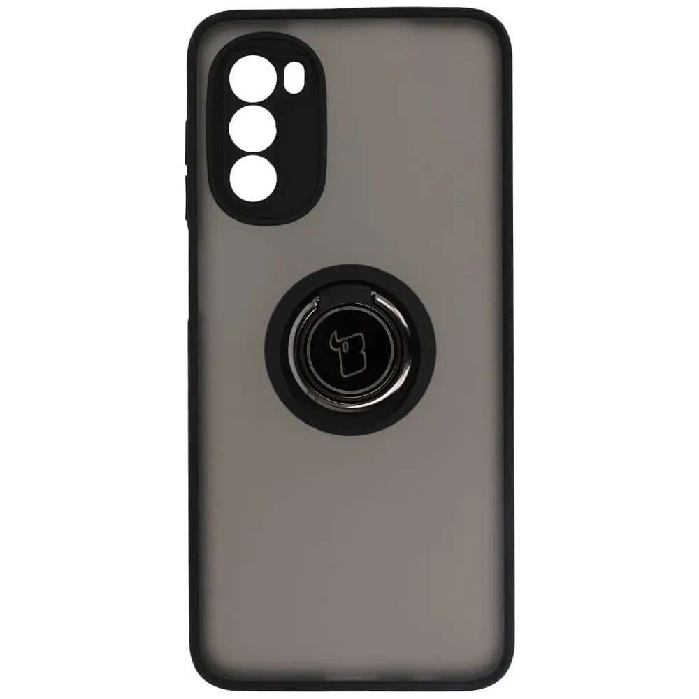 Wholesale Bizon Case Hybrid Ring Motorola Moto G52 / G82 smoky with a black frame - BIZ541 - {ean13} - Hurt