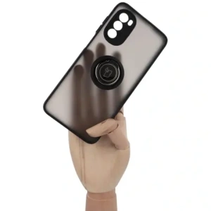 Hurtownia GSM - Bizon Case Hybrid Ring Motorola Moto G52 / G82 fumuriu cu un cadru negru - BIZ541 - {ean13} - Hurt