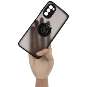 Hurtownia GSM - Bizon Case Hybrid Ring Motorola Moto G52 / G82 fumuriu cu un cadru negru - BIZ541 - {ean13} - Hurt