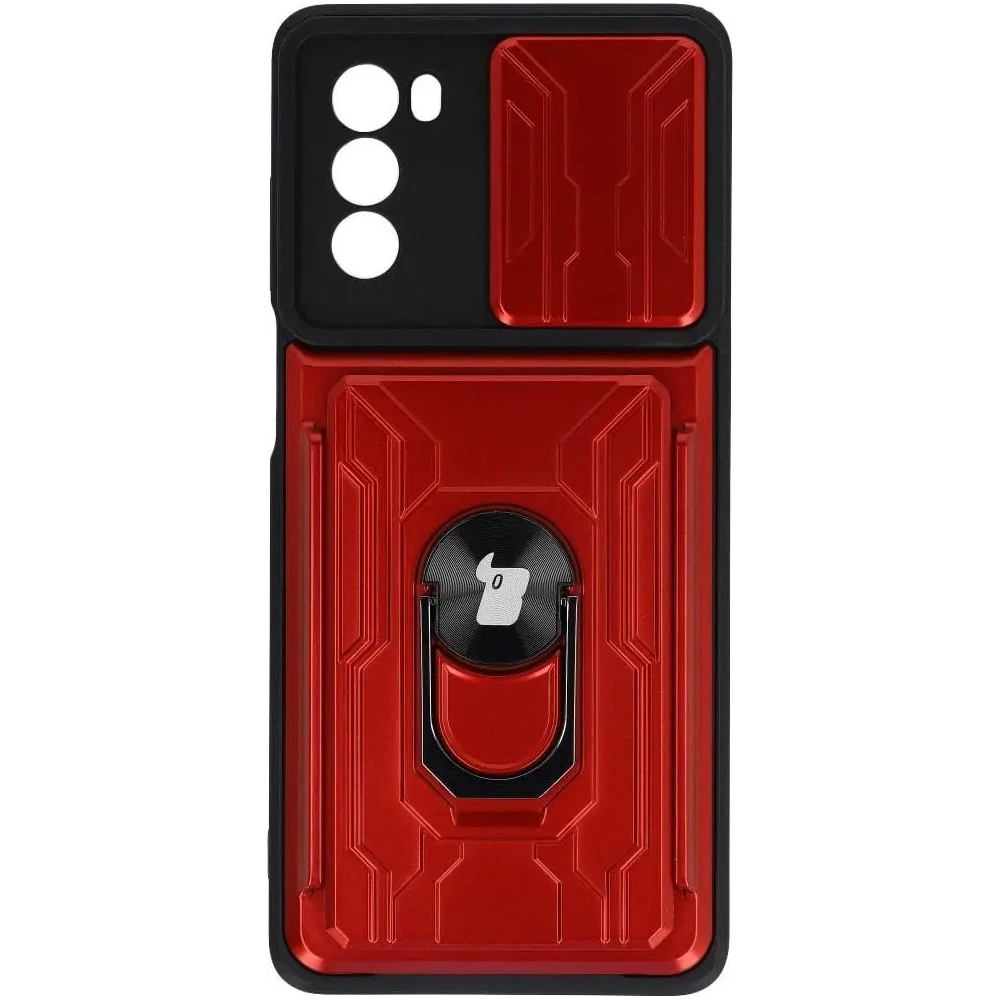 Hurtownia GSM - Etui Bizon Case Camshield Card Slot Ring do Moto G62 5G czerwone - BIZ546 - {ean13} - Hurt