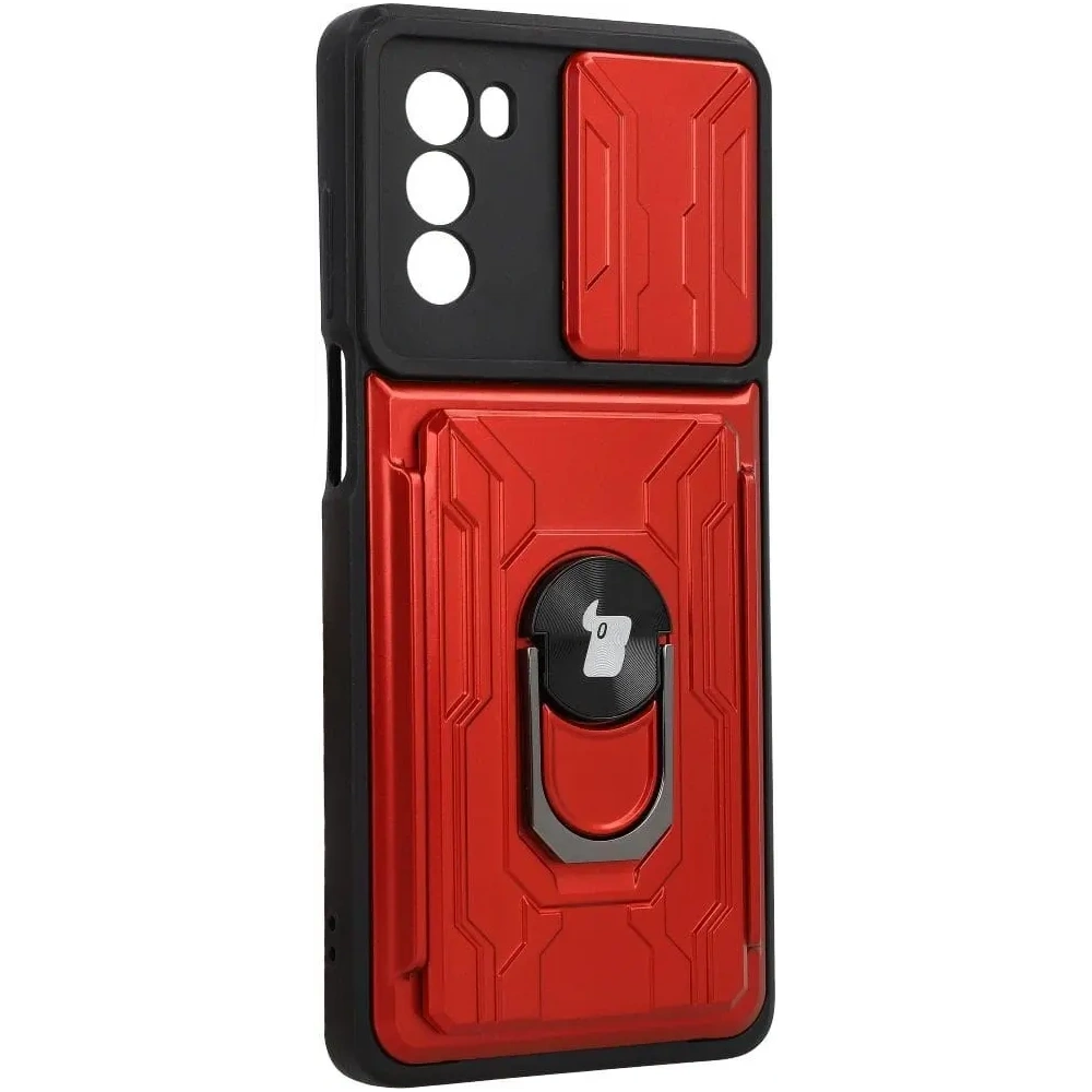 Hurtownia GSM - Etui Bizon Case Camshield Card Slot Ring do Moto G62 5G czerwone - BIZ546 - {ean13} - Hurt