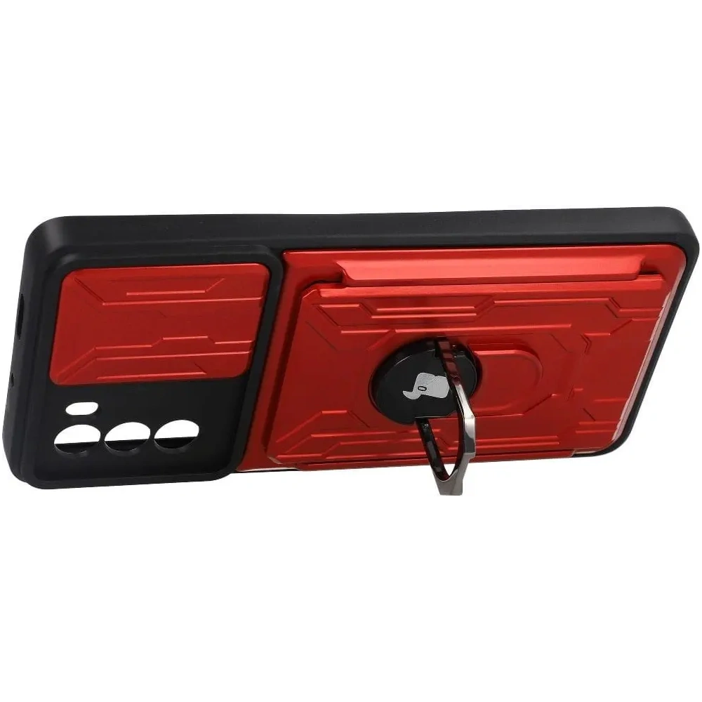 Hurtownia GSM - Etui Bizon Case Camshield Card Slot Ring do Moto G62 5G czerwone - BIZ546 - {ean13} - Hurt
