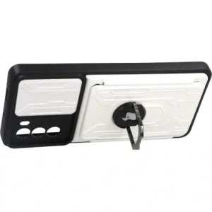 Bizon Case Camshield Card Slot Ring Moto G62 5G white