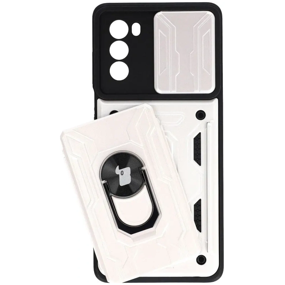 Hurtownia GSM - Bizon Case Camshield Card Slot Ring Moto G62 5G alb - BIZ547 - {ean13} - Hurt