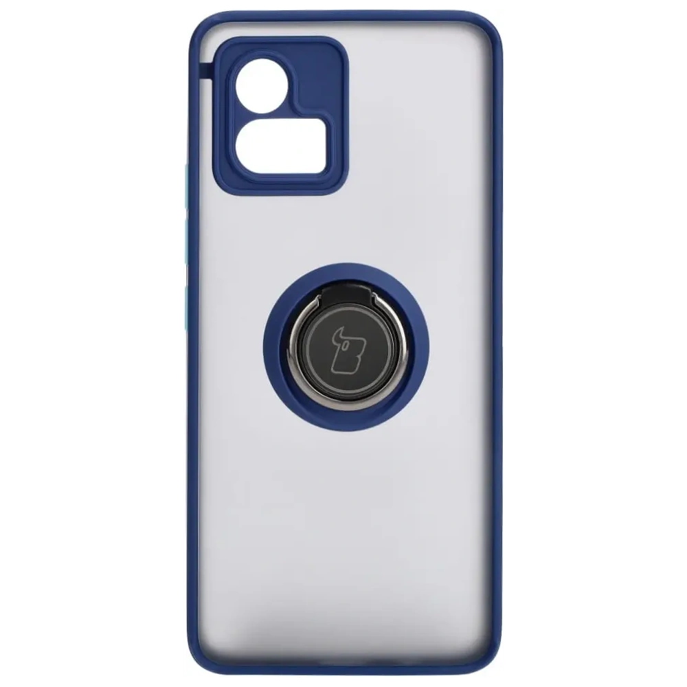 Hurtownia GSM - Bizon Case Hybrid Ring Motorola Moto G72 fumuriu cu un cadru albastru marin - BIZ550 - {ean13} - Hurt