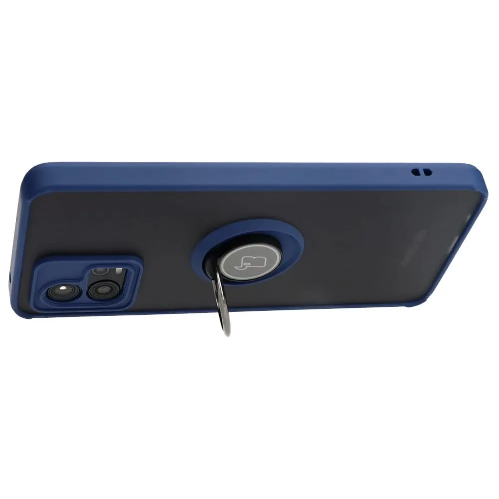 Hurtownia GSM - Bizon Case Hybrid Ring Motorola Moto G72 fumuriu cu un cadru albastru marin - BIZ550 - {ean13} - Hurt