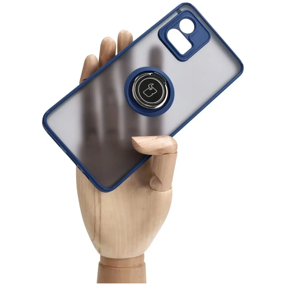 Hurtownia GSM - Bizon Case Hybrid Ring Motorola Moto G72 fumuriu cu un cadru albastru marin - BIZ550 - {ean13} - Hurt