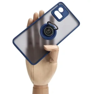 Hurtownia GSM - Bizon Case Hybrid Ring Motorola Moto G72 fumuriu cu un cadru albastru marin - BIZ550 - {ean13} - Hurt