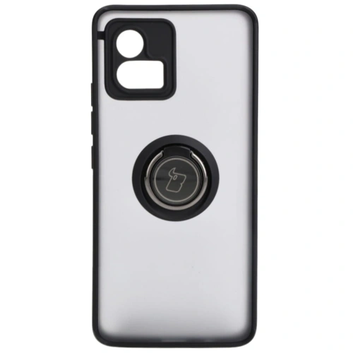 Etui z uchwytem na palec Bizon Case Hybrid Ring do Motorola Moto G72 przydymione z czarną ramką