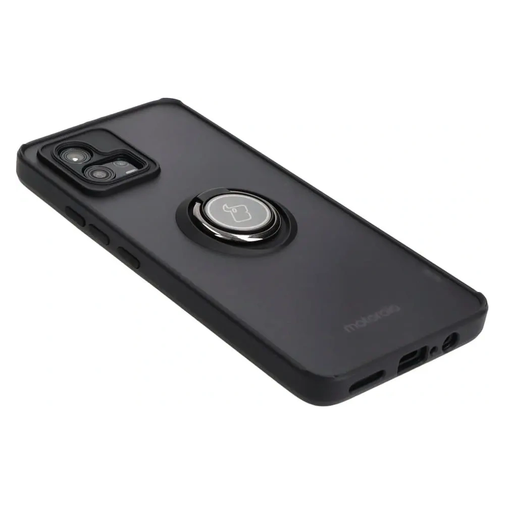 Wholesale Bizon Case Hybrid Ring Motorola Moto G72 smoky with a black frame - BIZ552 - {ean13} - Hurt