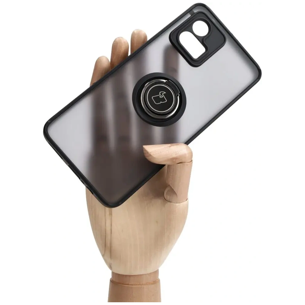 Hurtownia GSM - Bizon Case Hybrid Ring Motorola Moto G72 fumos cu un cadru negru - BIZ552 - {ean13} - Hurt