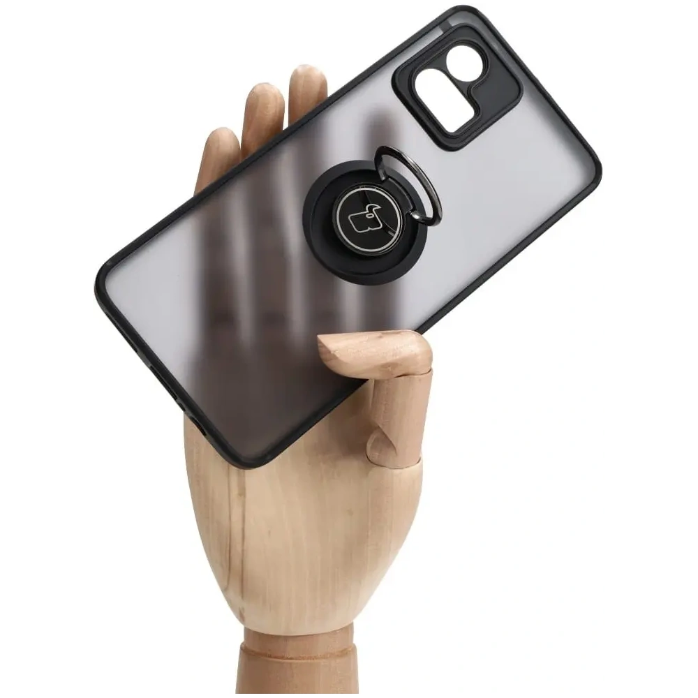 Hurtownia GSM - Bizon Case Hybrid Ring Motorola Moto G72 fumos cu un cadru negru - BIZ552 - {ean13} - Hurt