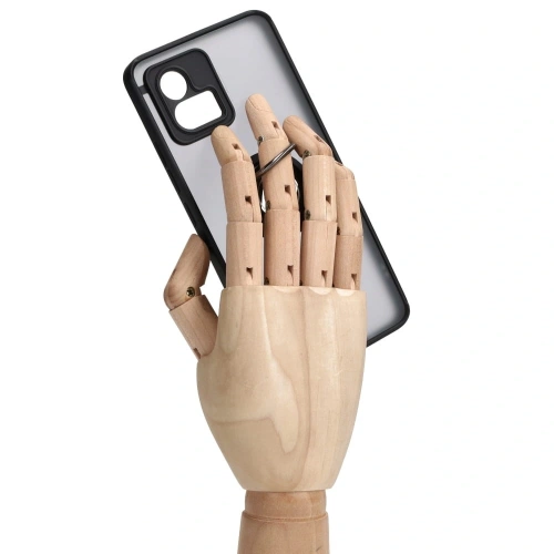 Etui z uchwytem na palec Bizon Case Hybrid Ring do Motorola Moto G72 przydymione z czarną ramką